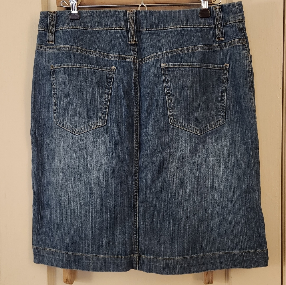 Jean Skirt Merona Blue Jeans Size 10 - Picture 2 of 5